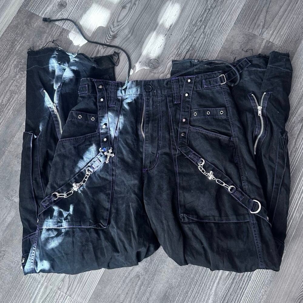 tripp nyc vintage rare purple black cargo chain pants